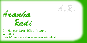 aranka radi business card